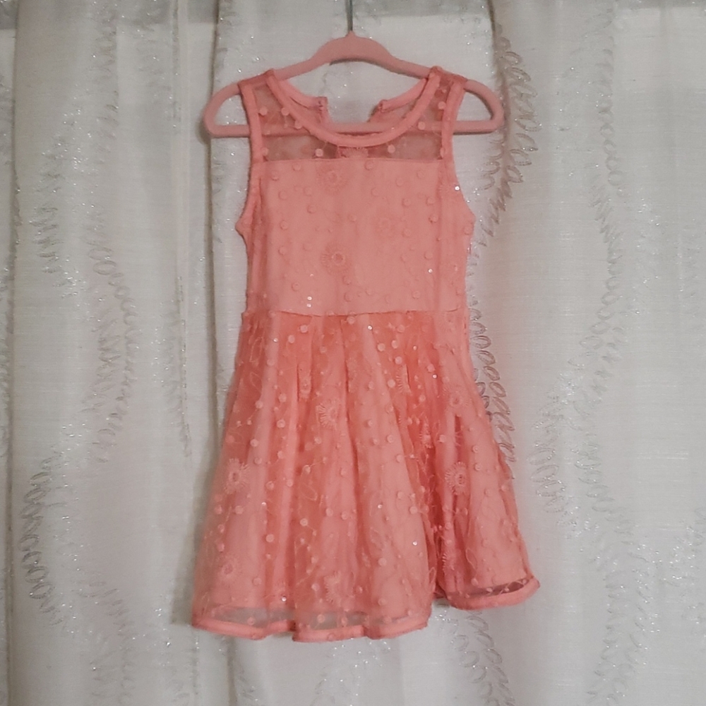 Peach embroided dress